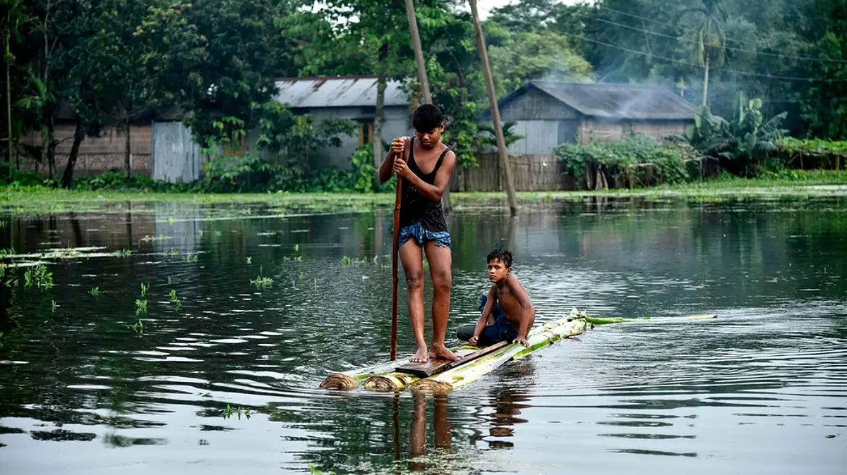 Ilustrasi banjir yang melanda sebagian wilayah Asia Selatan